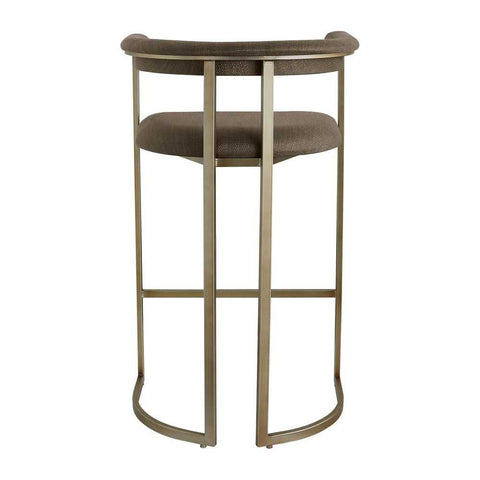 Dino Bar Stool with Upholstered Arms - Chocolate Linen