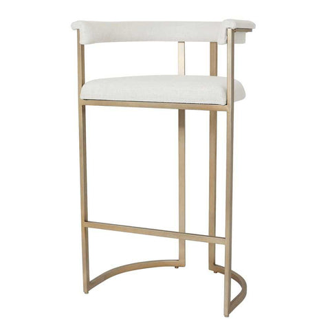 Dino Bar Stool with Upholstered Arms - Natural Linen
