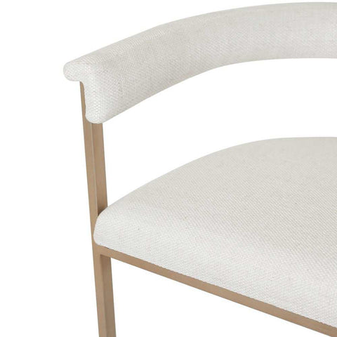 Dino Bar Stool with Upholstered Arms - Natural Linen