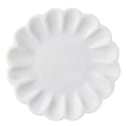 Stellar Marble Round Tray - White