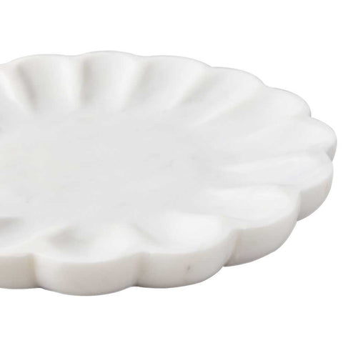 Stellar Marble Round Tray - White