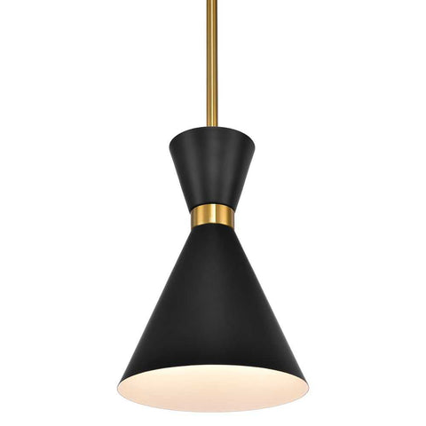 Oslo Pendant - Black w Brass