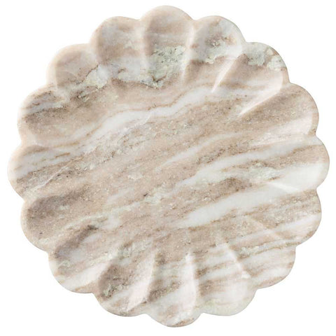 Stellar Marble Round Tray - Beige