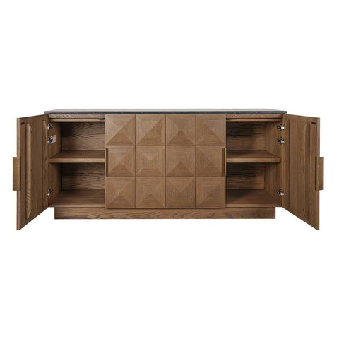 Benedict Walnut Buffet - Black Marble