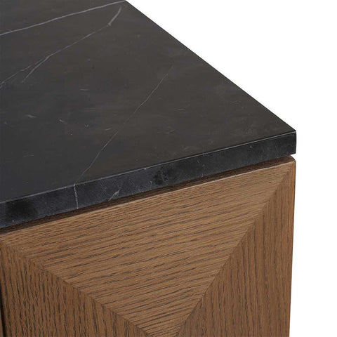 Benedict Walnut Buffet - Black Marble