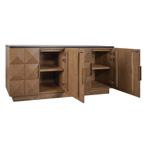 Benedict Walnut Buffet - Black Marble