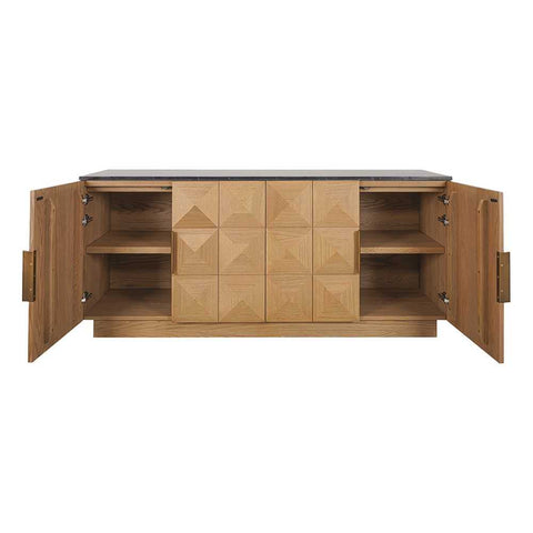 Benedict Natural Oak Buffet - Black Marble