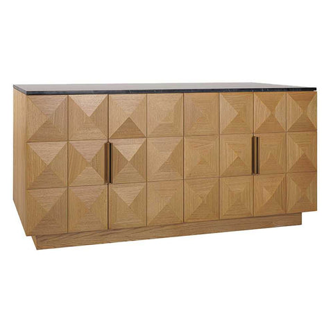 Benedict Natural Oak Buffet - Black Marble