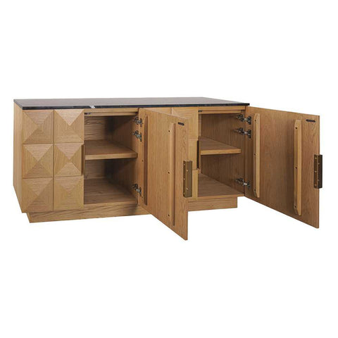 Benedict Natural Oak Buffet - Black Marble