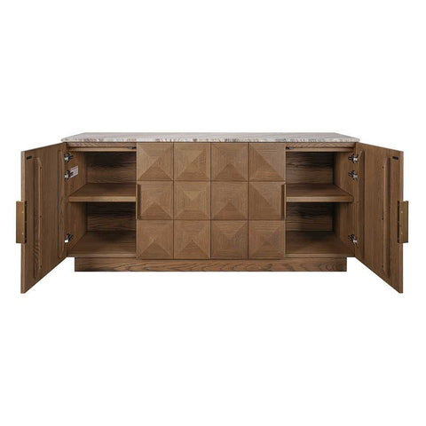 Benedict Walnut Buffet - River Brown Marble
