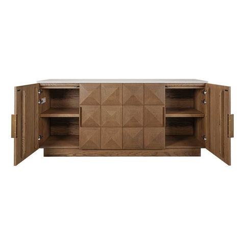 Benedict Walnut Buffet - White Marble