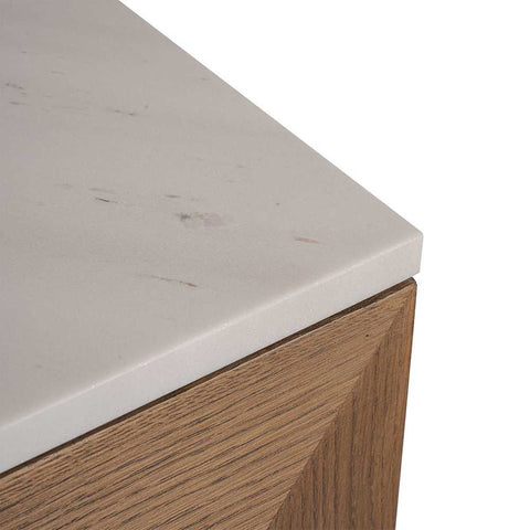 Benedict Walnut Buffet - White Marble
