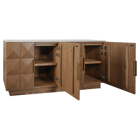 Benedict Walnut Buffet - White Marble
