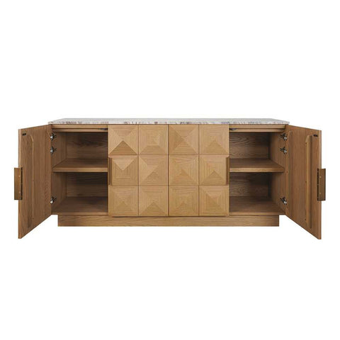 Benedict Natural Oak Buffet - River Brown Marble