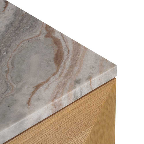 Benedict Natural Oak Buffet - River Brown Marble