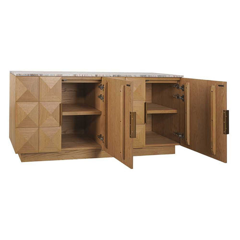 Benedict Natural Oak Buffet - River Brown Marble
