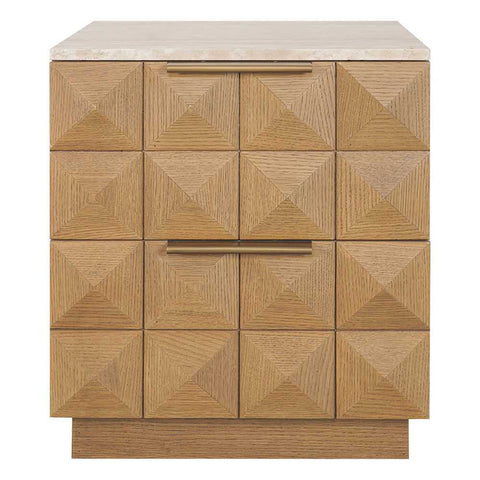 Benedict Natural Oak Bedside Table - Travertine - OUTLET NSW