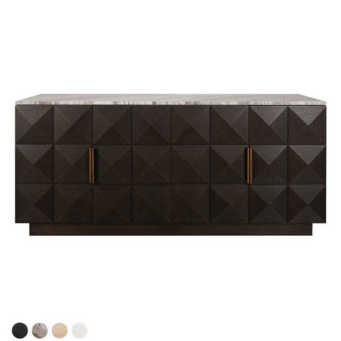 Benedict Smoked Oak Buffet - River Brown Marble