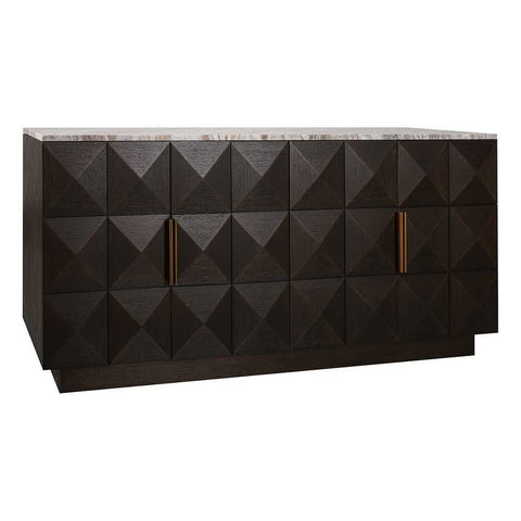 Benedict Smoked Oak Buffet - River Brown Marble