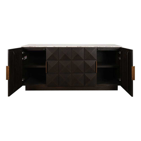 Benedict Smoked Oak Buffet - River Brown Marble