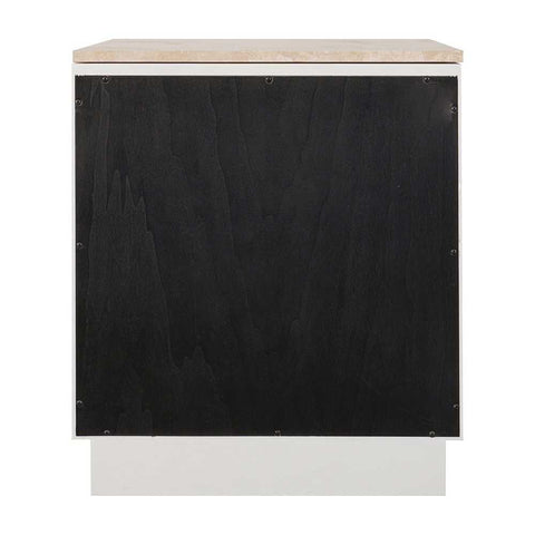 Benedict White Oak Bedside Table - Travertine