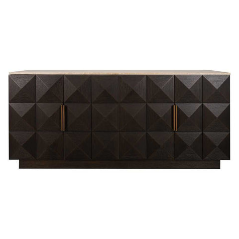 Benedict Smoked Oak Buffet - Travertine