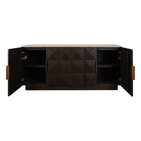 Benedict Smoked Oak Buffet - Travertine