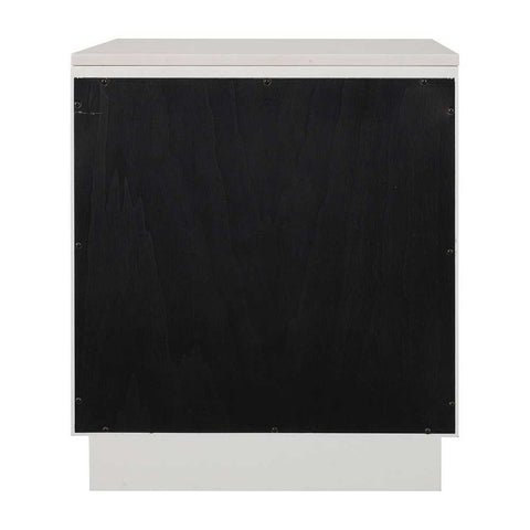 Benedict White Oak Bedside Table - White Marble