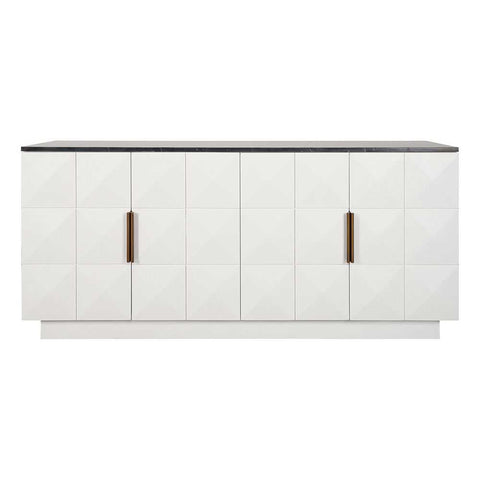 Benedict White Oak Buffet - Black Marble
