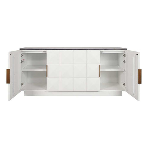 Benedict White Oak Buffet - Black Marble