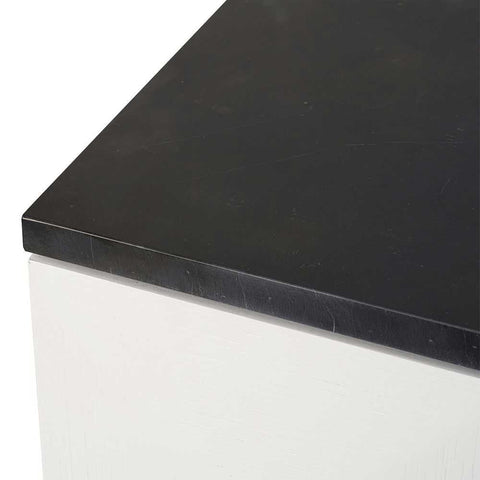 Benedict White Oak Buffet - Black Marble