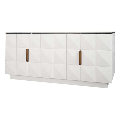 Benedict White Oak Buffet - Black Marble