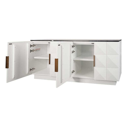 Benedict White Oak Buffet - Black Marble