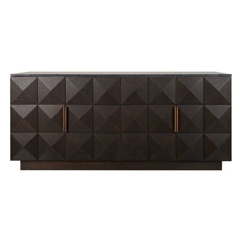 Benedict Smoked Oak Buffet - Black Marble