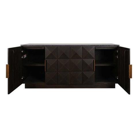 Benedict Smoked Oak Buffet - Black Marble