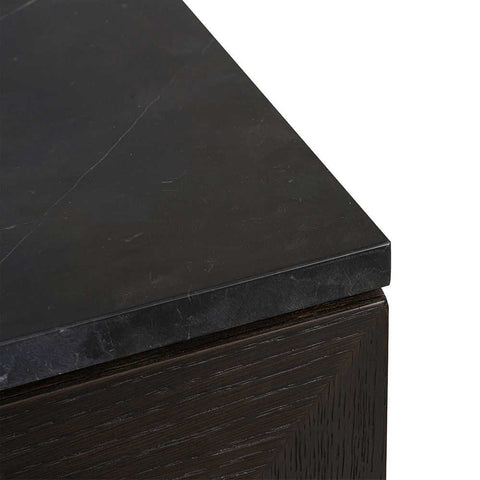 Benedict Smoked Oak Buffet - Black Marble