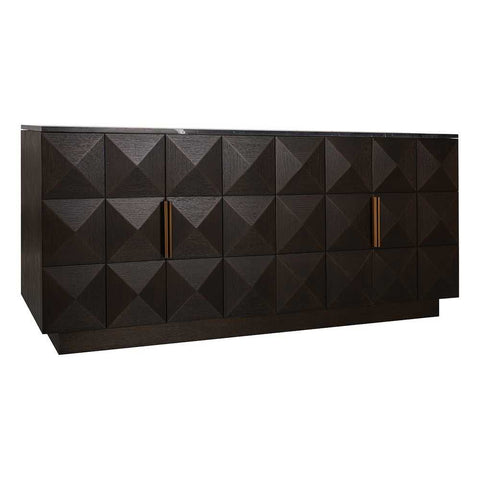 Benedict Smoked Oak Buffet - Black Marble