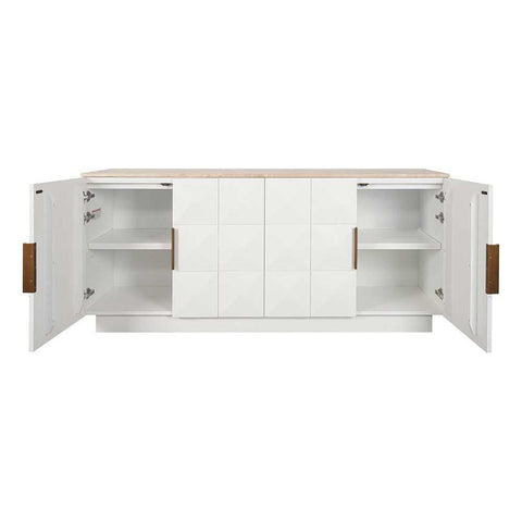 Benedict White Oak Buffet - Travertine