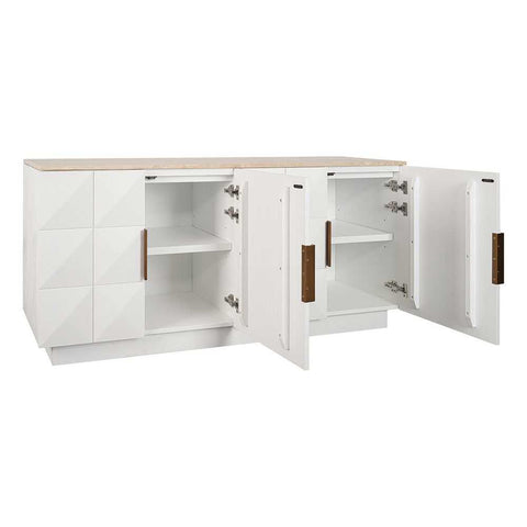 Benedict White Oak Buffet - Travertine