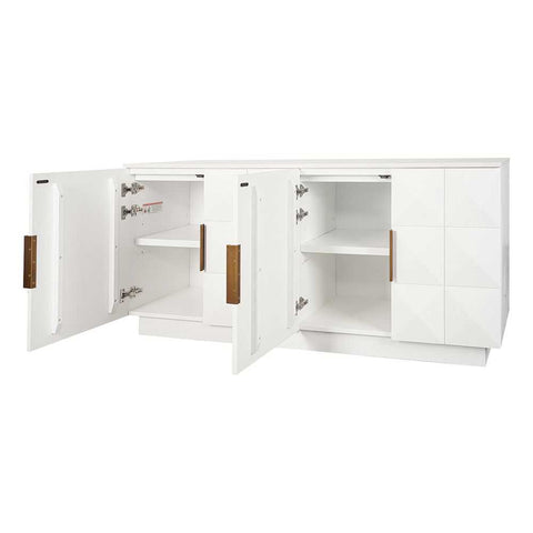 Benedict White Oak Buffet - White Marble