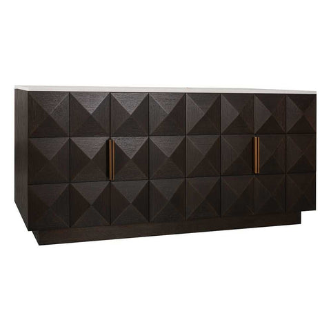 Benedict Smoked Oak Buffet - White Marble