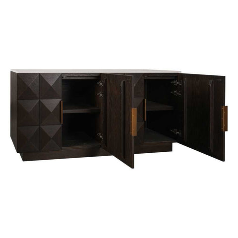Benedict Smoked Oak Buffet - White Marble