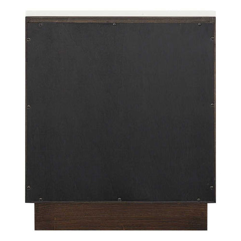 Benedict Smoked Oak Bedside Table - White Marble