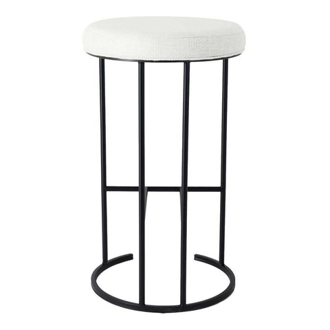 Blackley Black Iron Bar Stool - Natural Linen