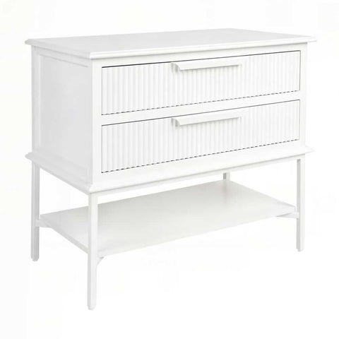 Aimee Bedside Table - Large All White - OUTLET NSW