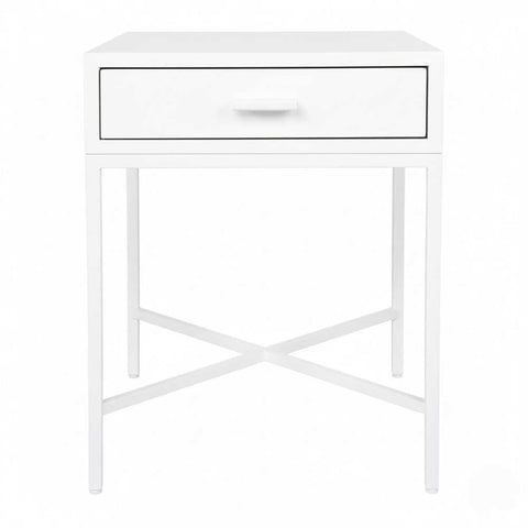 Nessa 1 Drawer Bedside Table - All White