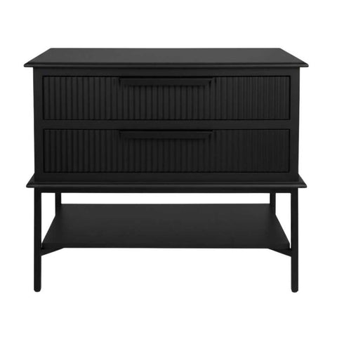 Aimee Bedside Table - Large All Black - OUTLET NSW