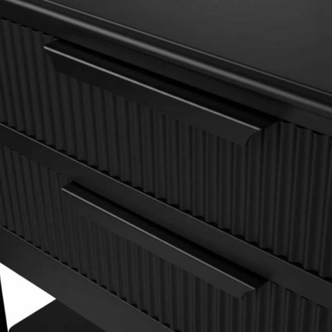 Aimee Bedside Table - Large All Black - OUTLET NSW