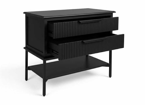 Aimee Bedside Table - Large All Black - OUTLET NSW