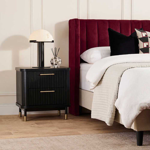 Sophia Bedside Table - Black - OUTLET NSW